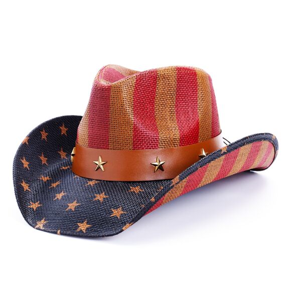 7813 American Flag Patriotic Western Straw Cowboy Hat For Men And Women main image 4
